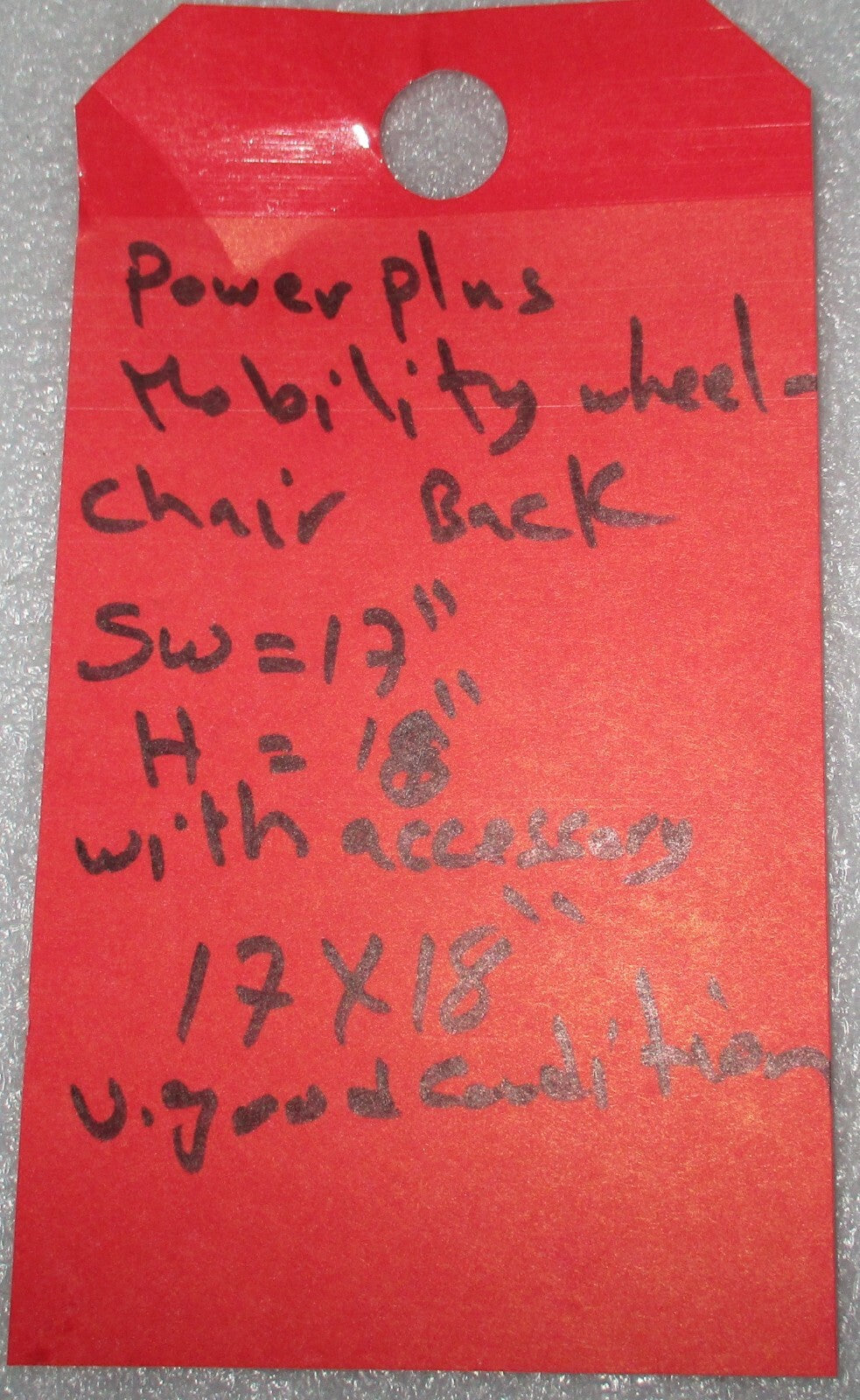 Power Plus Mobility Cushion back 17x18 INCH with Accessories VERY GOOD CONDITION