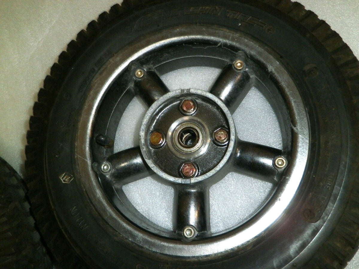 SET OF 2 POWER WHEELCHAIR WHEELS CHENG SHIN TIRE 3.00-8 GOOD AS PICTURES