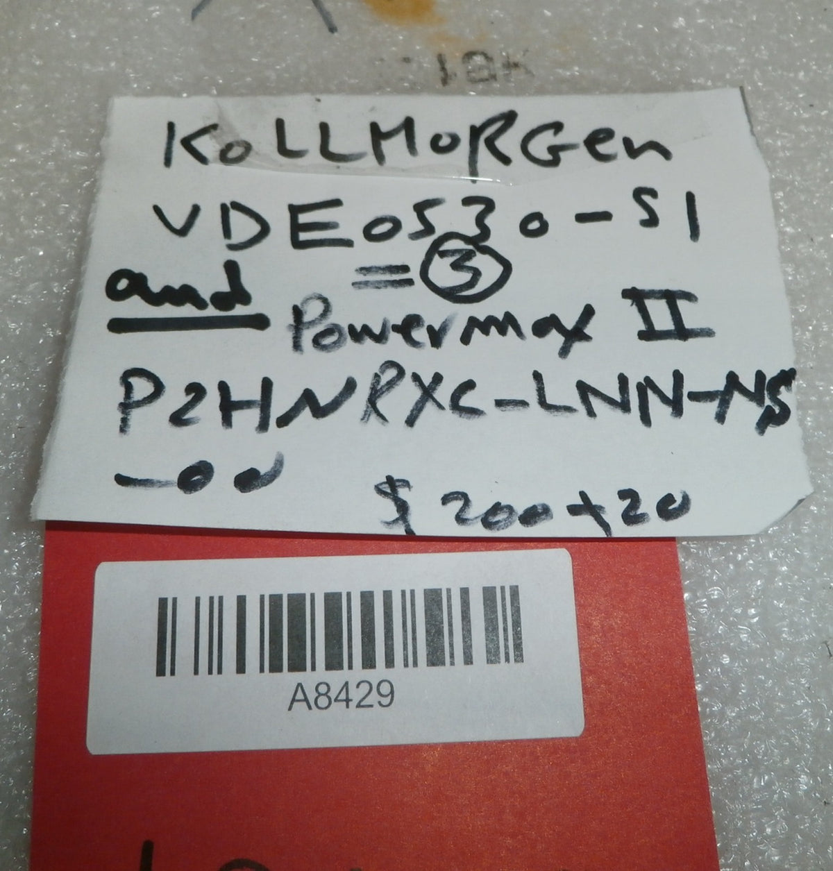 ONE POWERMAX II MOTOR P2HNRXC-LNN-NS-00 AND 3 OF KOLLMORGEN VDE053-S1 GOOD