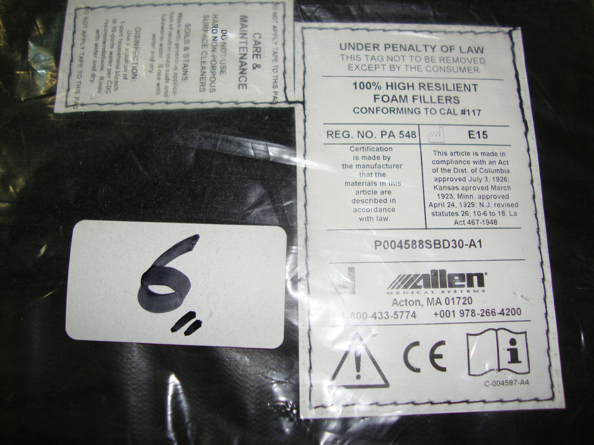 OPERATING TABLE Pad ALLEN REG NO PA548 CUSHION PART 24"X6" THICKNESS 3"