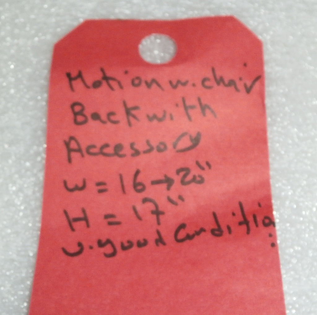 MOTION WHEELCHAIR BACK WITH ACCESSORY W=16-20 AND H=17 INCH GOOD CONDITION