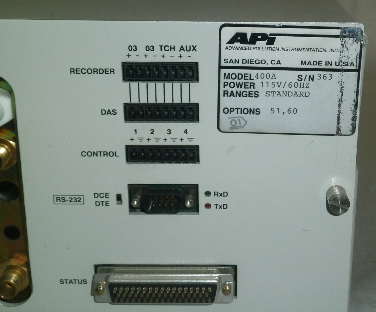 Teledyne (API) 400A Photometric O3 Analyzer Model 400A