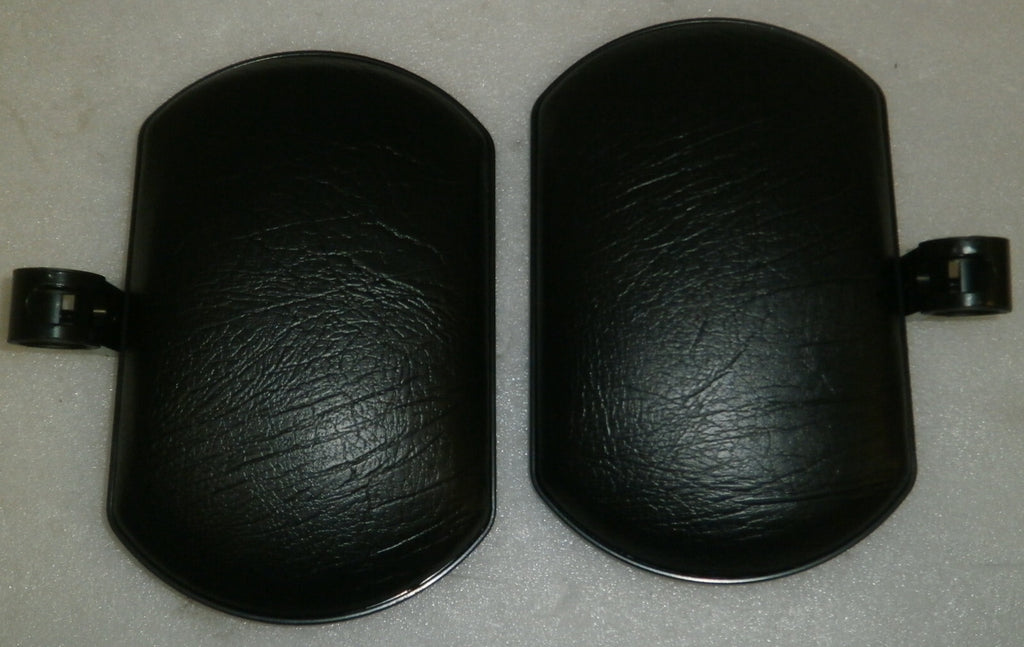 SET OF WHEELCHAIR LEG REST,FOOT GAURDS-LEATHER NEW CONDITION WITH MOUNT PLATES