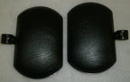SET OF WHEELCHAIR LEG REST,FOOT GAURDS-LEATHER NEW CONDITION WITH MOUNT PLATES