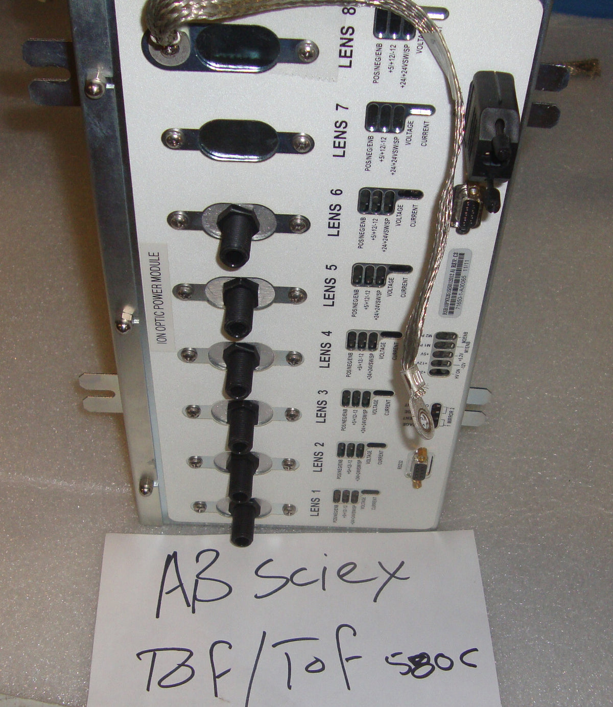 AB SCIEX TOF-TOF 5800 ION OPTIC POWER MODULE RSB10PNX3515 REV C3 WITH CABLE