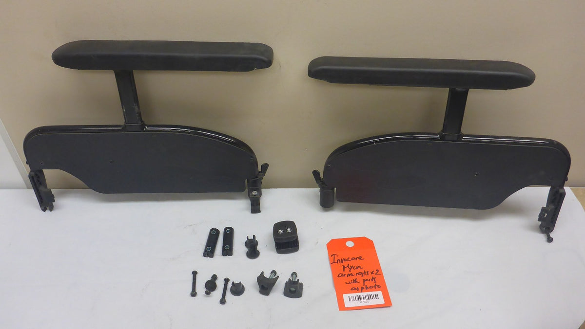 INVACARE MYON WHEELCHAIR ARMREST WITH PARTS AND BOLTS AS PHOTO