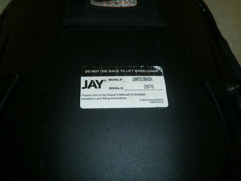 Wheelchair Back Jay Union JUNPDCUTM16SH H20" (15"-17" Width) W/ Accessories