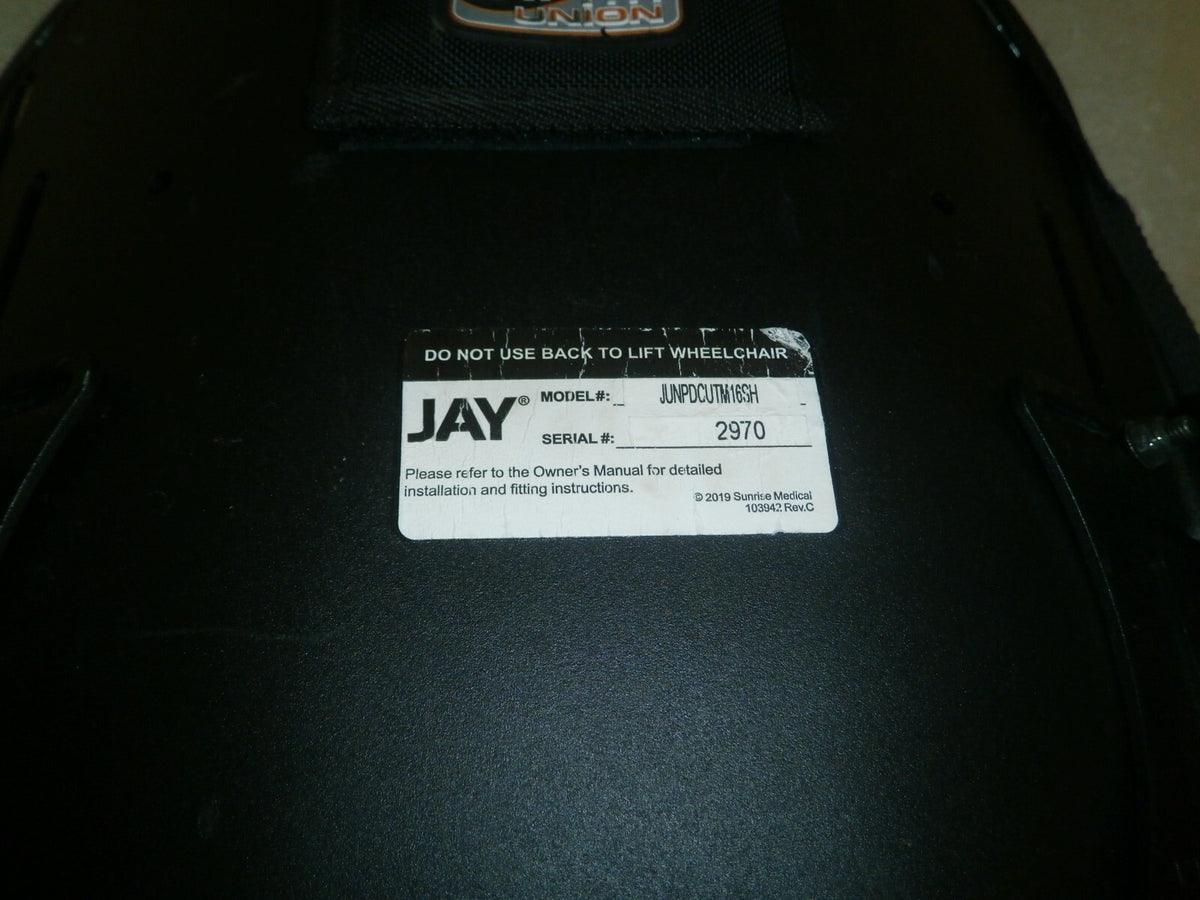 Wheelchair Back Jay Union JUNPDCUTM16SH H20" (15"-17" Width) W/ Accessories