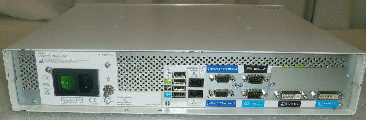 GE CARESCAPE B850 Monitor, CPU, Rack Set 8ECP, 8ICU, 8ORP, 8PAC Soft.