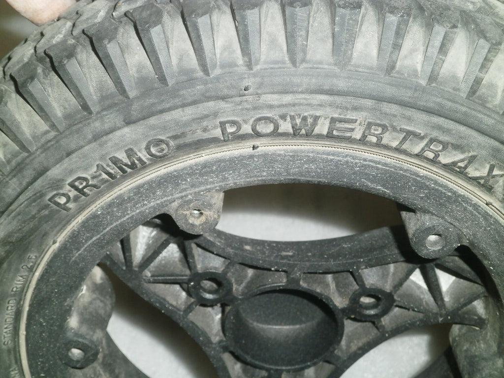 LOT OF 2 QUANTUM QM-710 PRIMO POWERTRAX WHEELS 3.00-8 SOLID VERY GOOD CONDITION