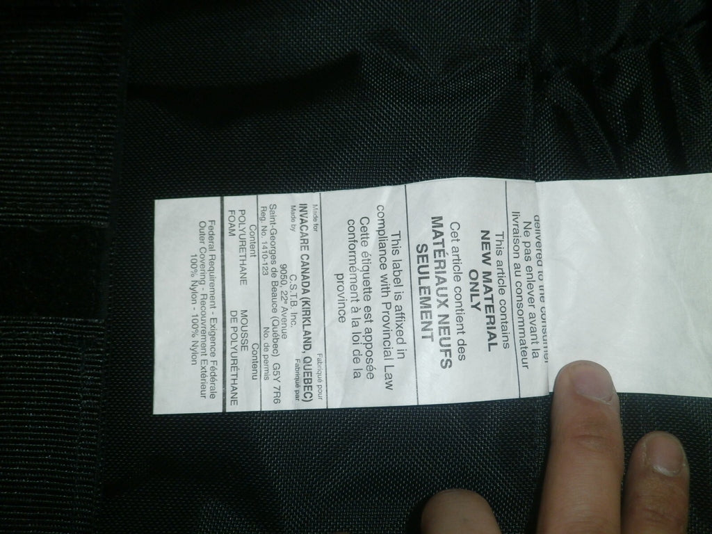 Invacare Cover Assembly Back Upholstery Size 16W x 15-19H Model 1168654