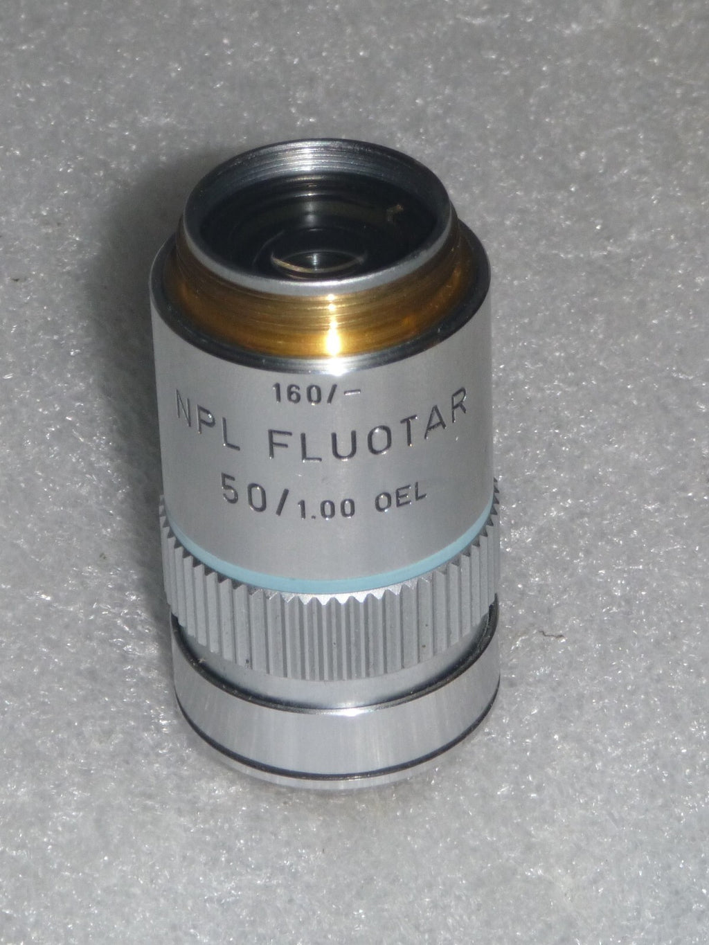 Microscope lens Leitz Wetzlar Germany 519693/ 160/- NPL FLUOTAR 50/1.00 OEL