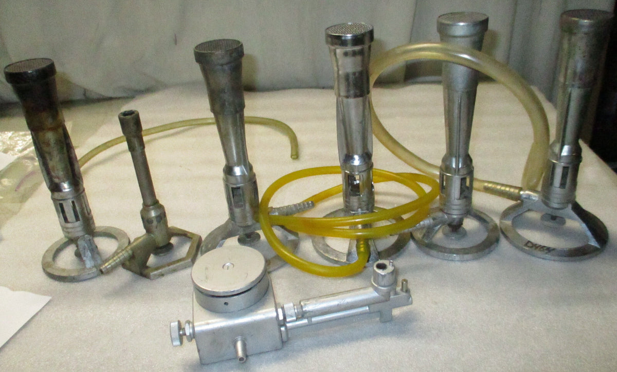 Lot of 5 bunsen burners LAB GAS BURNERS As pictures