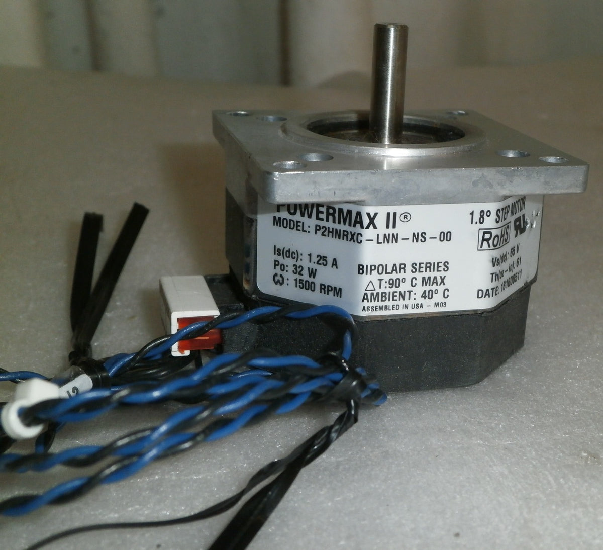KOLLMORGEN POWERMAX II P2HNRXC-LSN-NS-00 STEP MOTOR BIPOLAR SERIES 32W