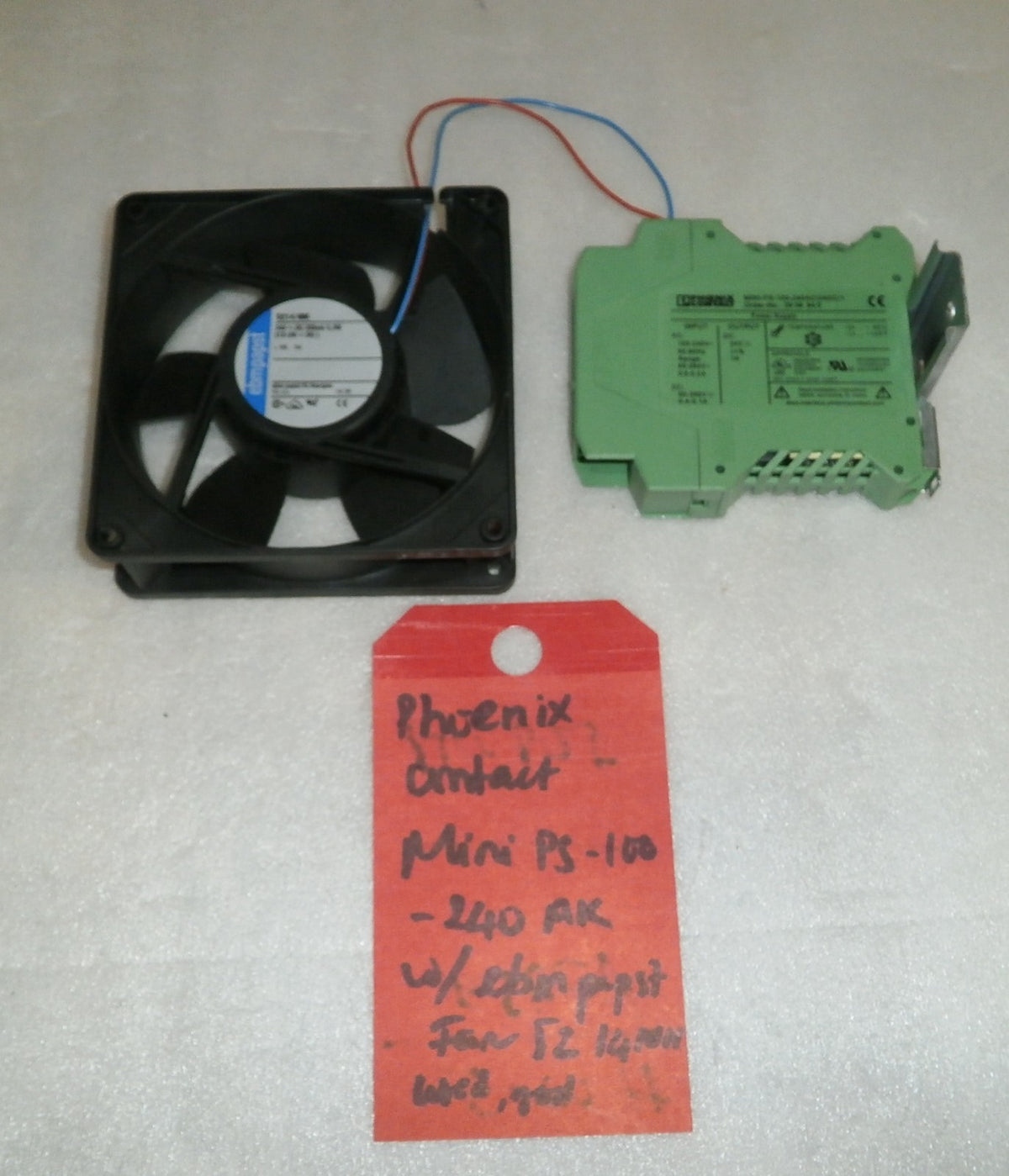 PHOENIX CONTACT MINI-PS-100-240AC-24GC-1 POWER SUPPLY W/FAN USED GOOD CONDITION
