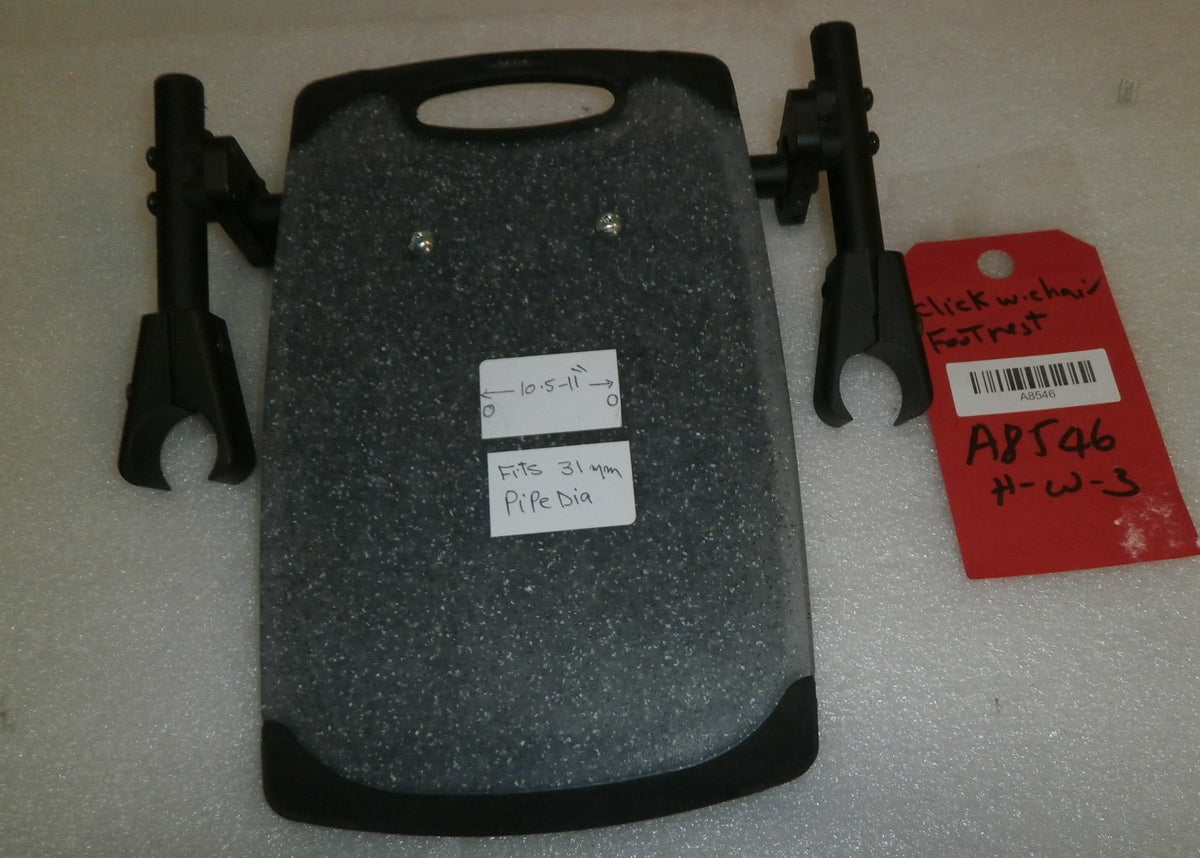 CLICK MANUAL WHEELCHAIR FOOTREST FITS PIPE 31MM DIA GOOD CONDITION