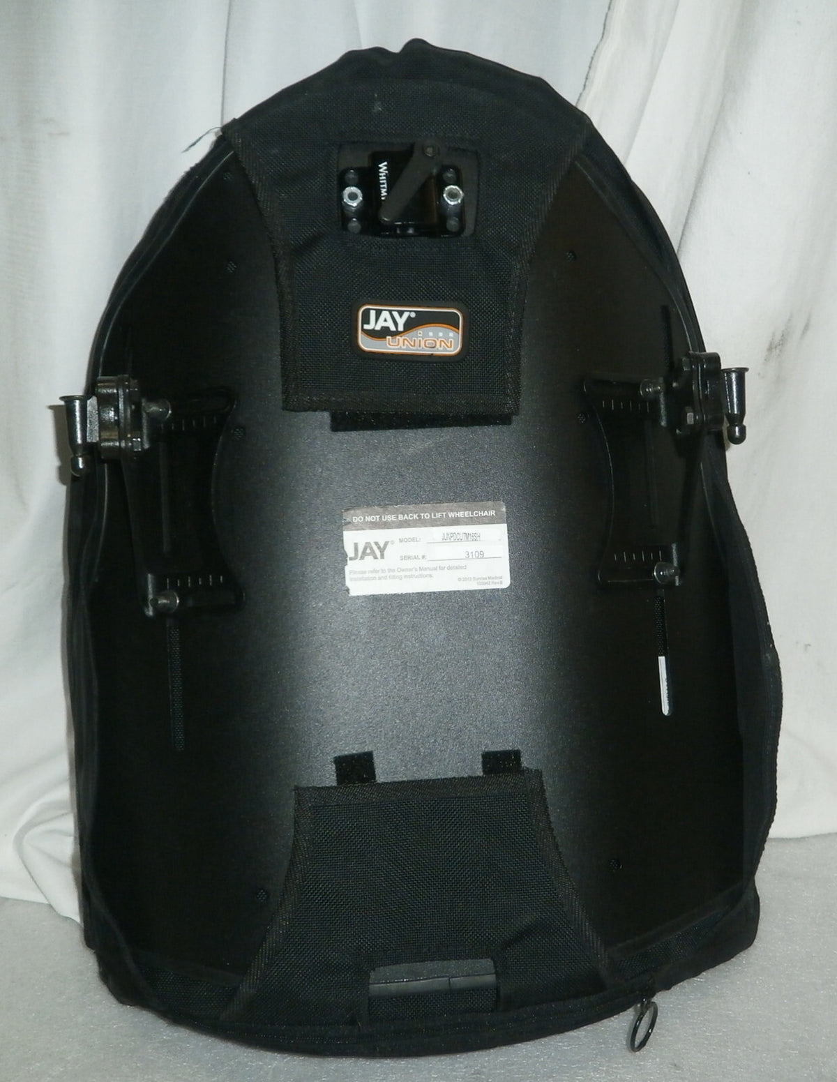 Wheelchair Back Jay Union Model JUNPDCUTM16SH H20" (15"-17" Width) w/ Brackets