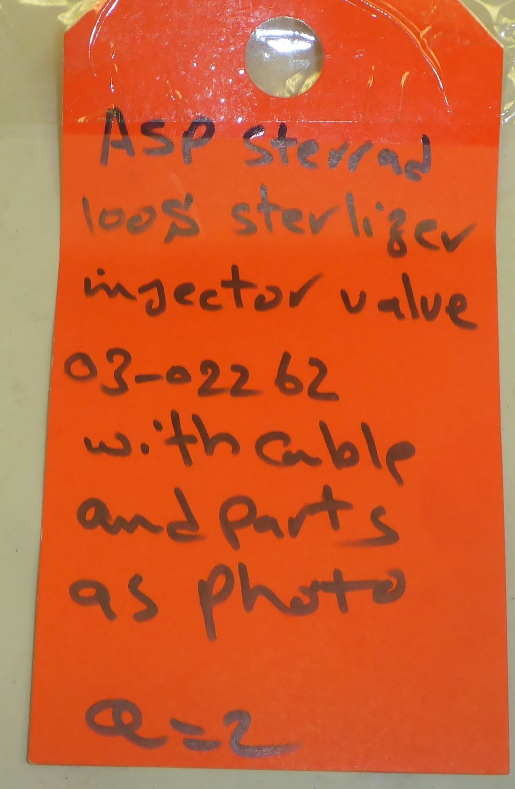 ASP Sterrad 100S Sterilizer Vaporizer 100 S Injector Valve P/N 03-02262-1-001-E