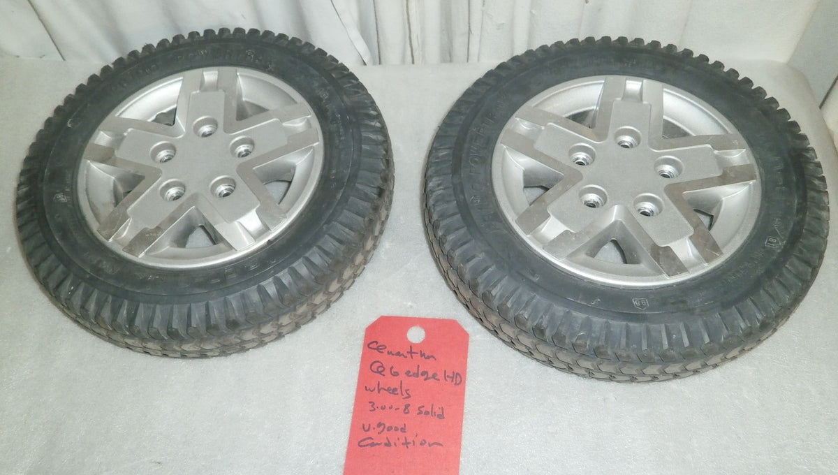 QUANTUM Q6 EDGE HD WHEELCHAIR WHEELS 3.00-8 SOLID GOOD CONDITION