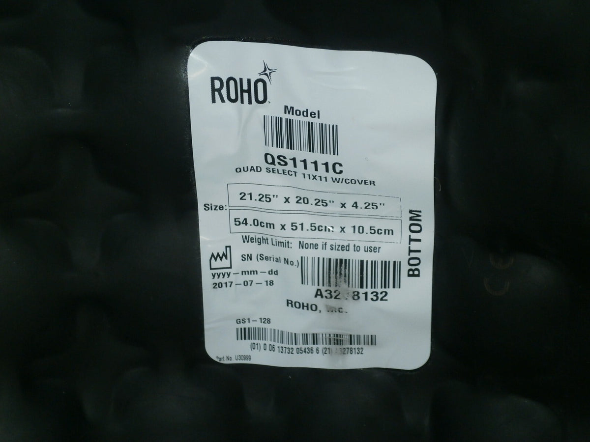 ROHO 21.25X20.25X4.25 INCH QS1111C WHEELCHAIR CUSHION W/ COVER COV-SSA1111