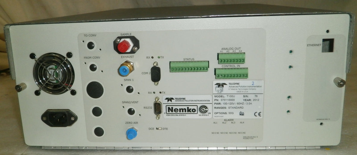 Teledyne Advanced Pollution T100U SO2 Analyzer Part Number 070110000