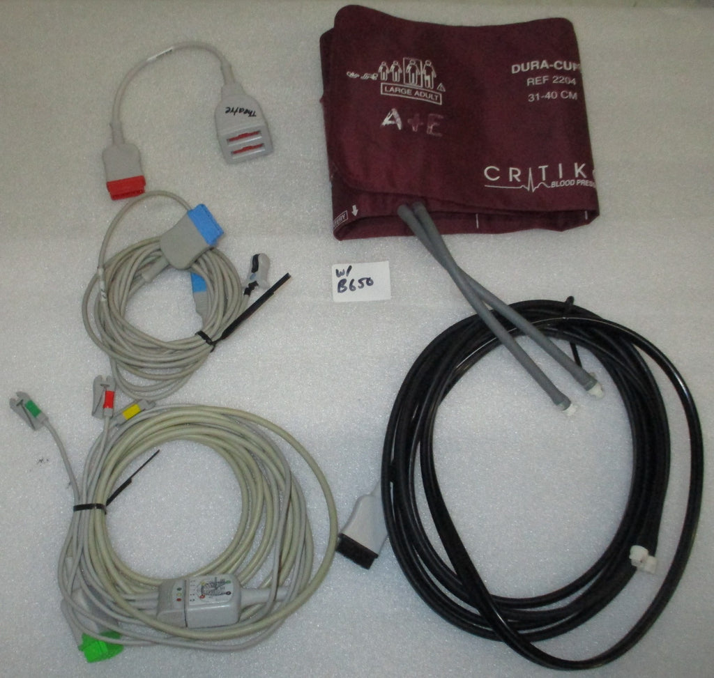 GE Healthcare CARESCAPE B650 w/ E-PSMP-00 Module and SpO₂ Sensor, ESG Cables
