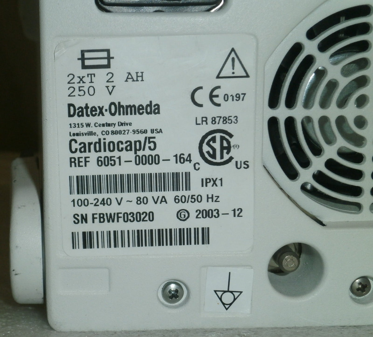 GE Datex-Ohmeda CardioCap 5 Monitor