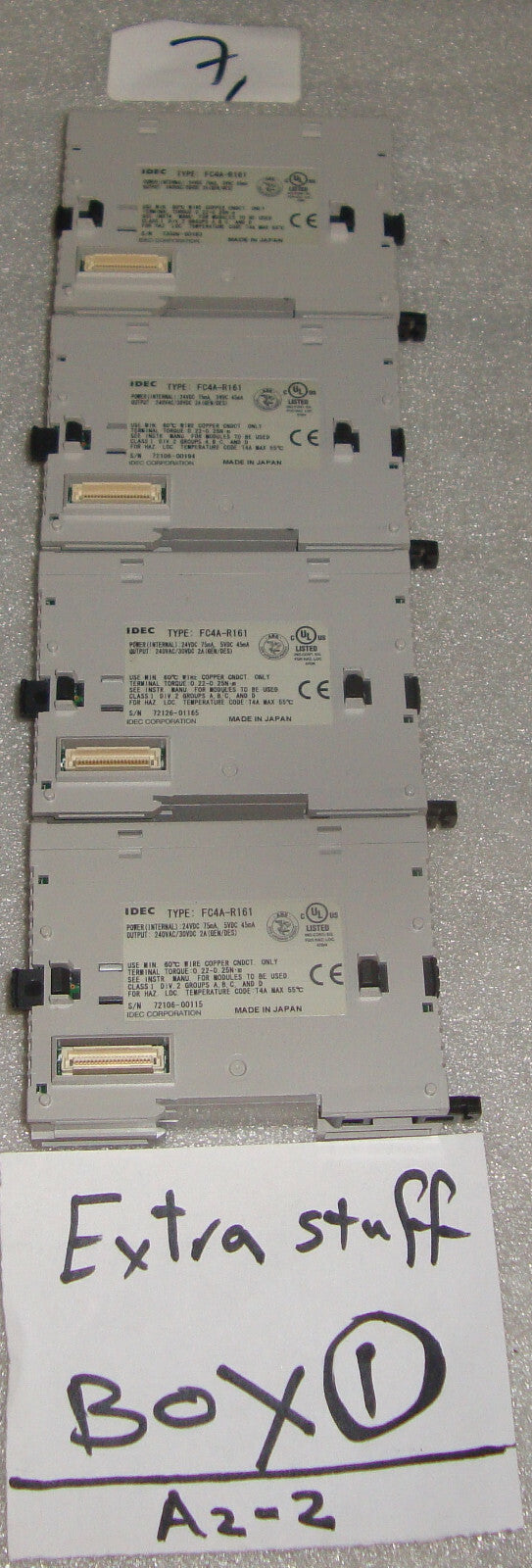Lot 1 X IDEC TYPE FC5A-D12K1E, 1 X FC4A-N32B3, 1 X FC4A-J4CN1, 4 X FC4A-R161