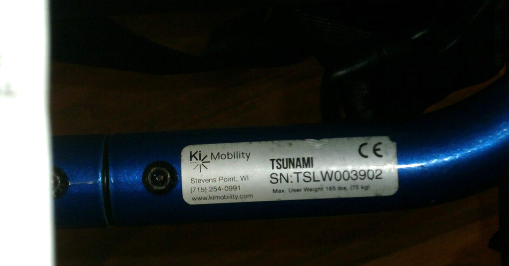 KI MOBILITY TSUNAMI TSLW003902 w.ch. 14" seat MAX CAPACITY UP TO 165 LBS