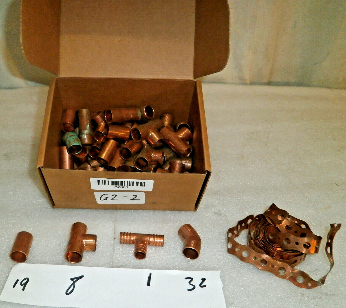 LOT OF COPPER PIPE FITTINGS COUPLER STOP