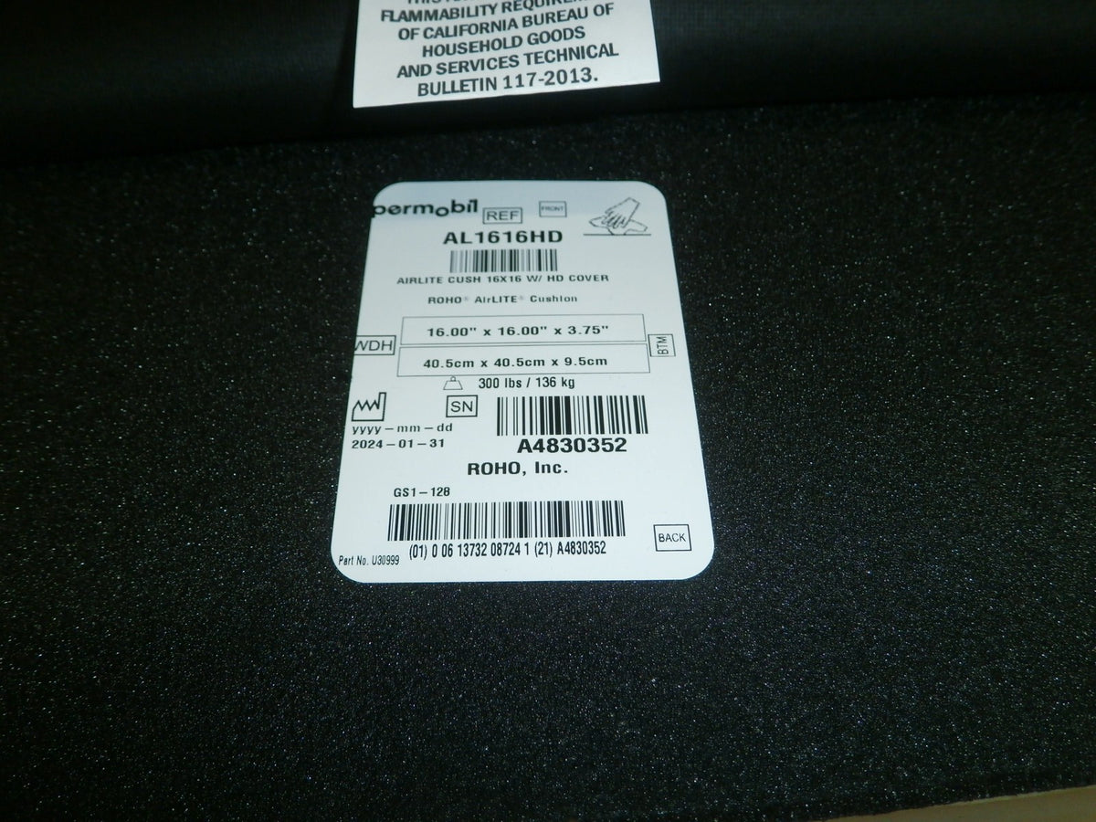 ROHO AIRLITE 16X16X3.75 WHEELCHAIR CUSHION GOOD CONDITION