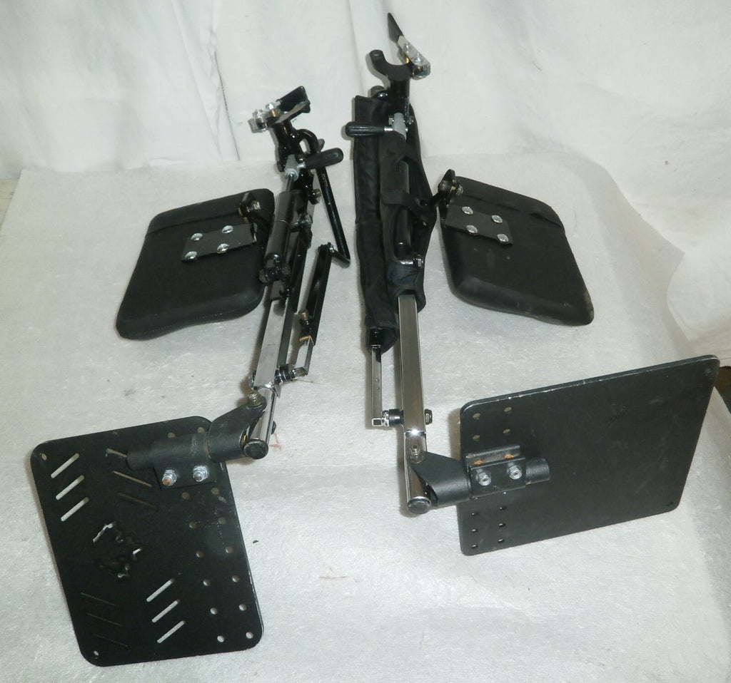 SET OF 2 WHEELCHAIR FOOT RESTS WITH MOUNT PLATES