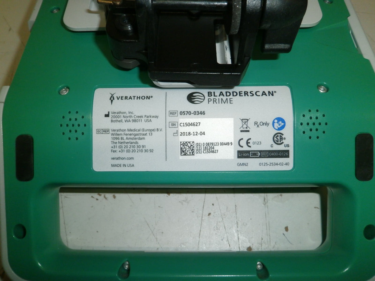 Verathon BladderScan Prime Scanner 0570-0346 w/ Printer, Battery Charger & Probe