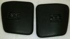 SET OF WHEELCHAIR LEG REST,FOOT GAURDS-LEATHER NEW CONDITION WITH MOUNT PLATES