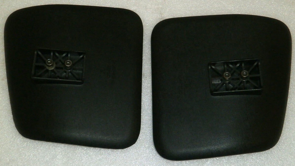 SET OF WHEELCHAIR LEG REST,FOOT GAURDS-LEATHER NEW CONDITION WITH MOUNT PLATES