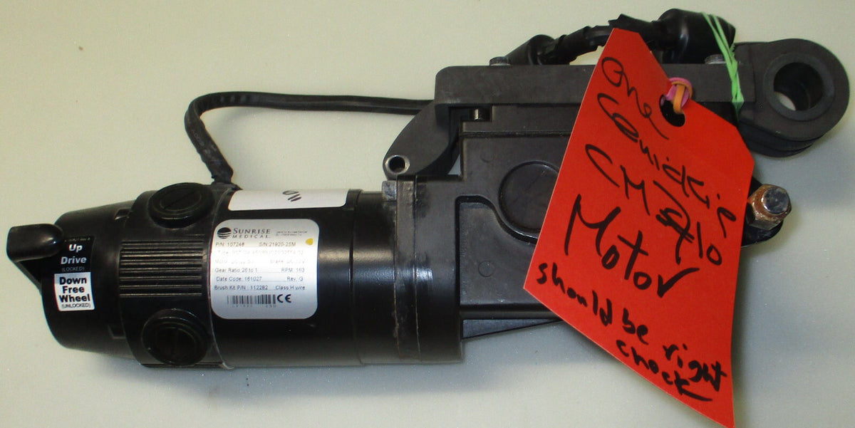ONE WHEELCHAIR MOTOR PN 107248 USED GOOD CONDITION PLEASE CHECK THE MODEL YOU WA