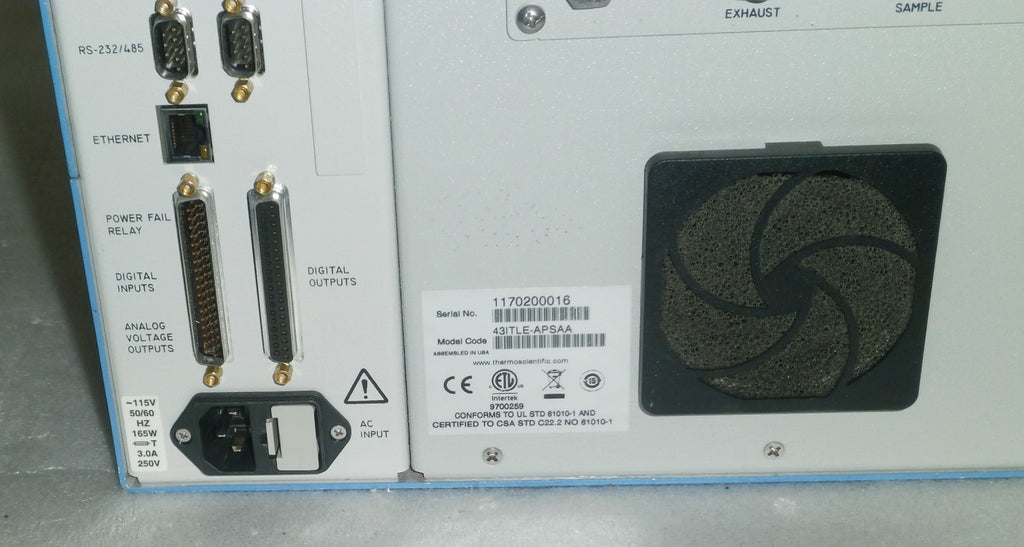 Thermo Scientific 43i-TLE SO2 Gas Analyzer Trace Level Enahanced 43ITLE-APSAB
