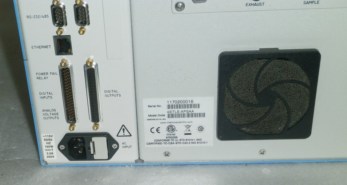 Thermo Scientific 43i-TLE SO2 Gas Analyzer Trace Level Enahanced 43ITLE-APSAB
