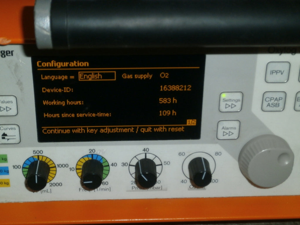 Drager Oxylog 3000 Ventilator 2M86955 - No Power Supply