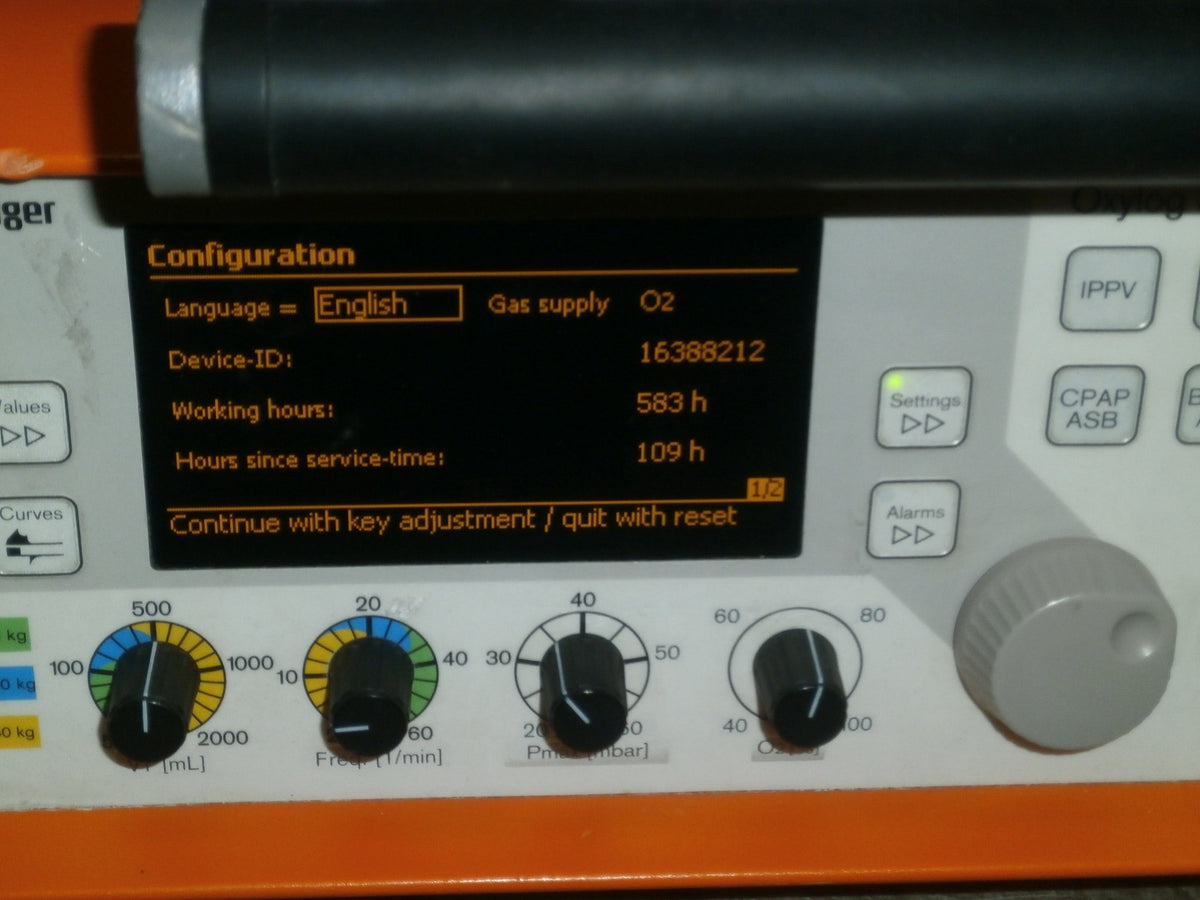 Drager Oxylog 3000 Ventilator 2M86955 - No Power Supply