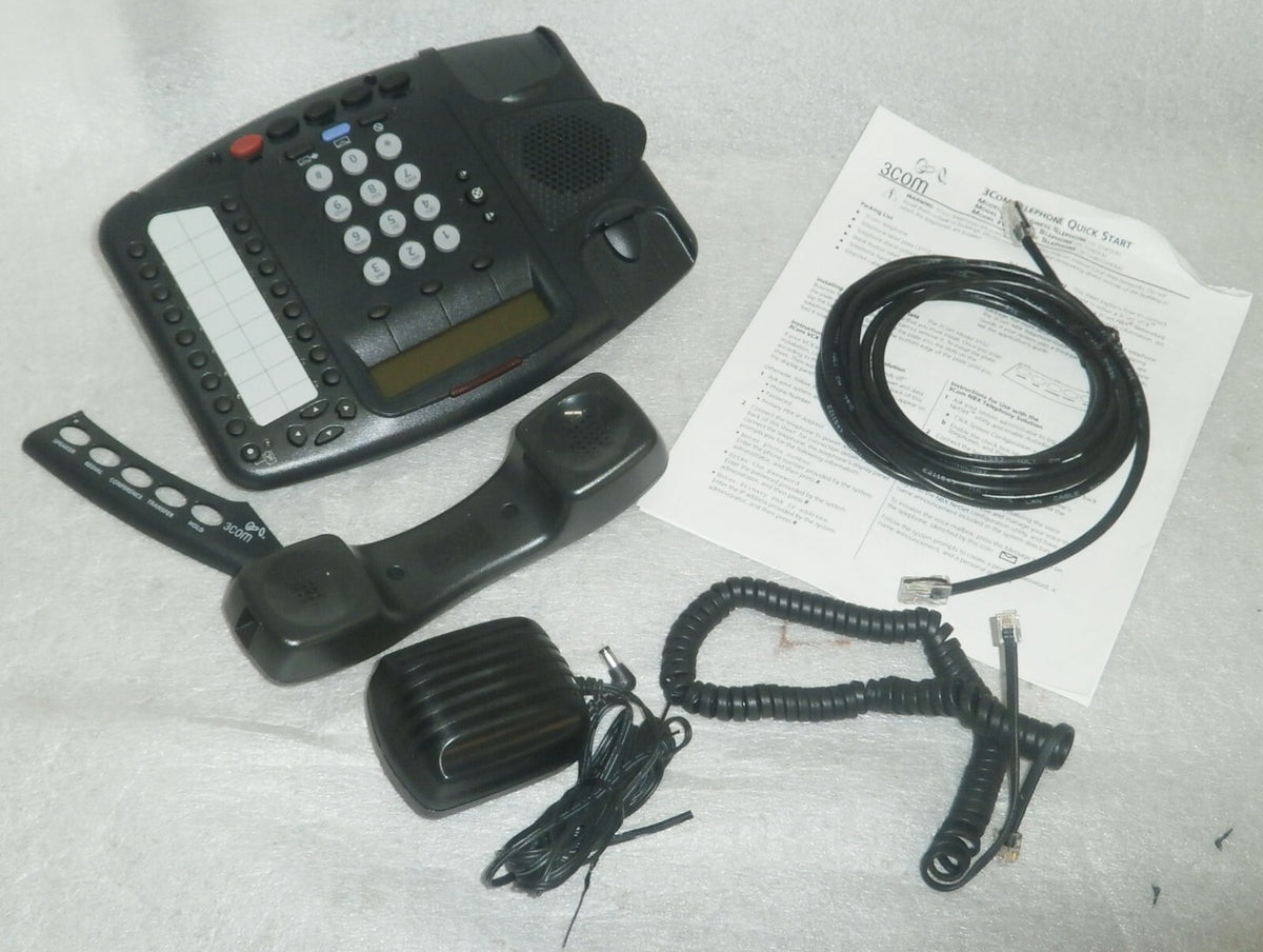 3Com 3C10402A REV DA Business Telephone & Base 655-0123-01/KB w/ Accessories
