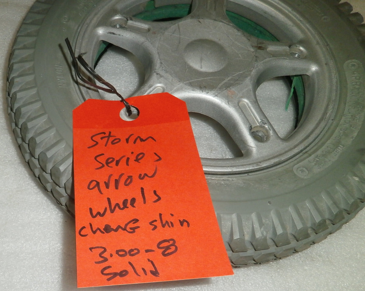 LOT OF 2 STORM ARROW SERIES CHENG SHIN 3.00-8 WHEELS SOLID VERY GOOD CONDITION