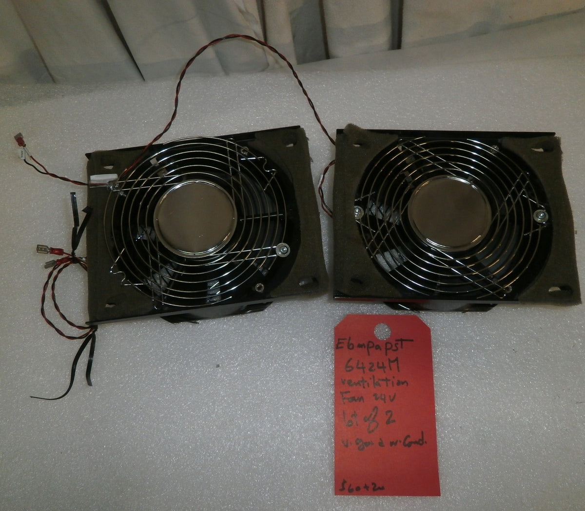 QUANTITY OF 2 VENTILATION FAN E6MPAPST 6424M 24VOLT V GOOD WORKING CONDITION