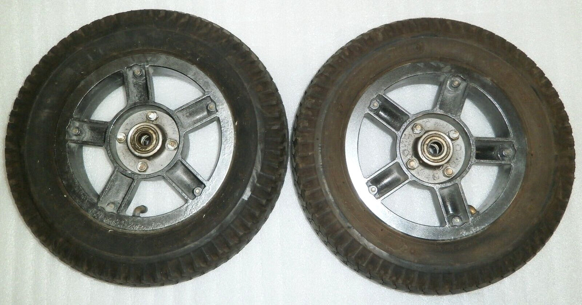 SET OF 2 POWER WHEELCHAIR WHEELS CHENG SHIN TIRE 3.00-8 GOOD AS PICTURES