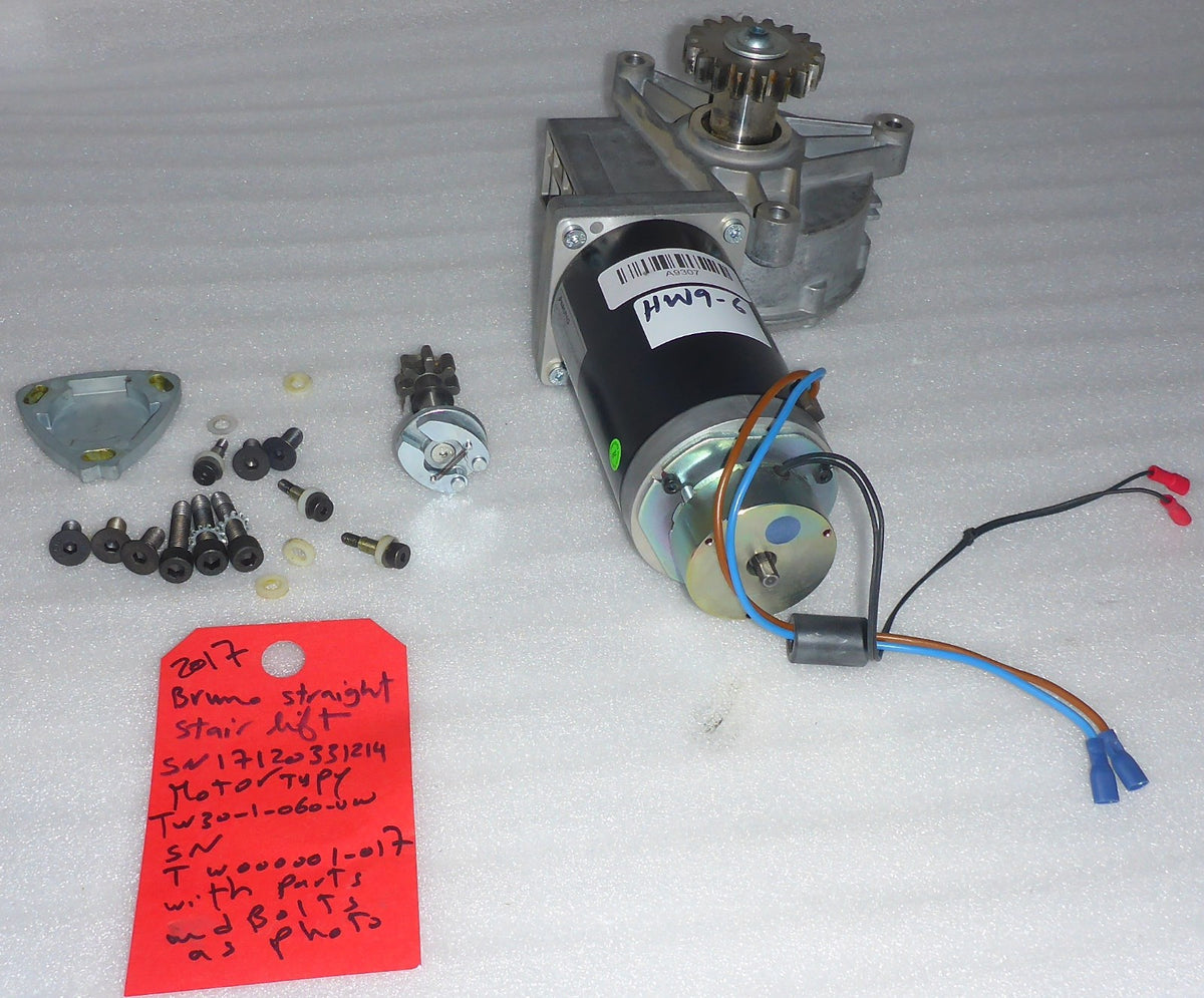 2017 BRUNO STAIR LIFT MOTOR TYPE TW30-1-060-VW-DG-PMDC-41.5 WITH BOLTS S PHOTO
