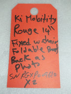 KI MOBILITY ROUGE 14 INCH RIGID WHEELCHAIR FOLDABLE BACK PARTS AS PHOTO