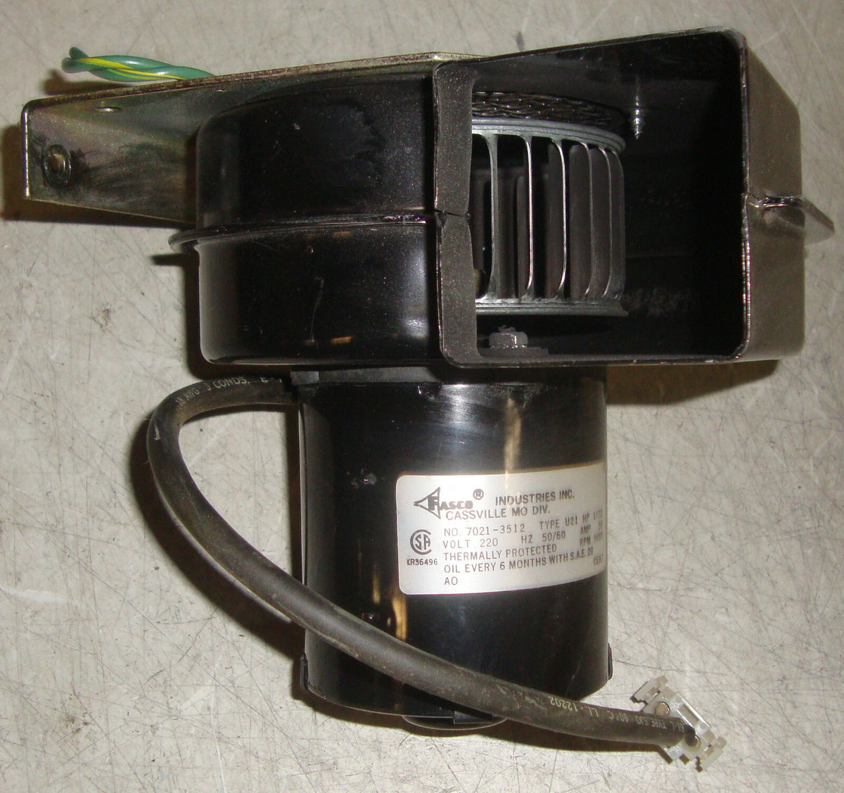 Fasco Industries Inc 7021-3512 Blower Type U21 FROM MICROM HM560