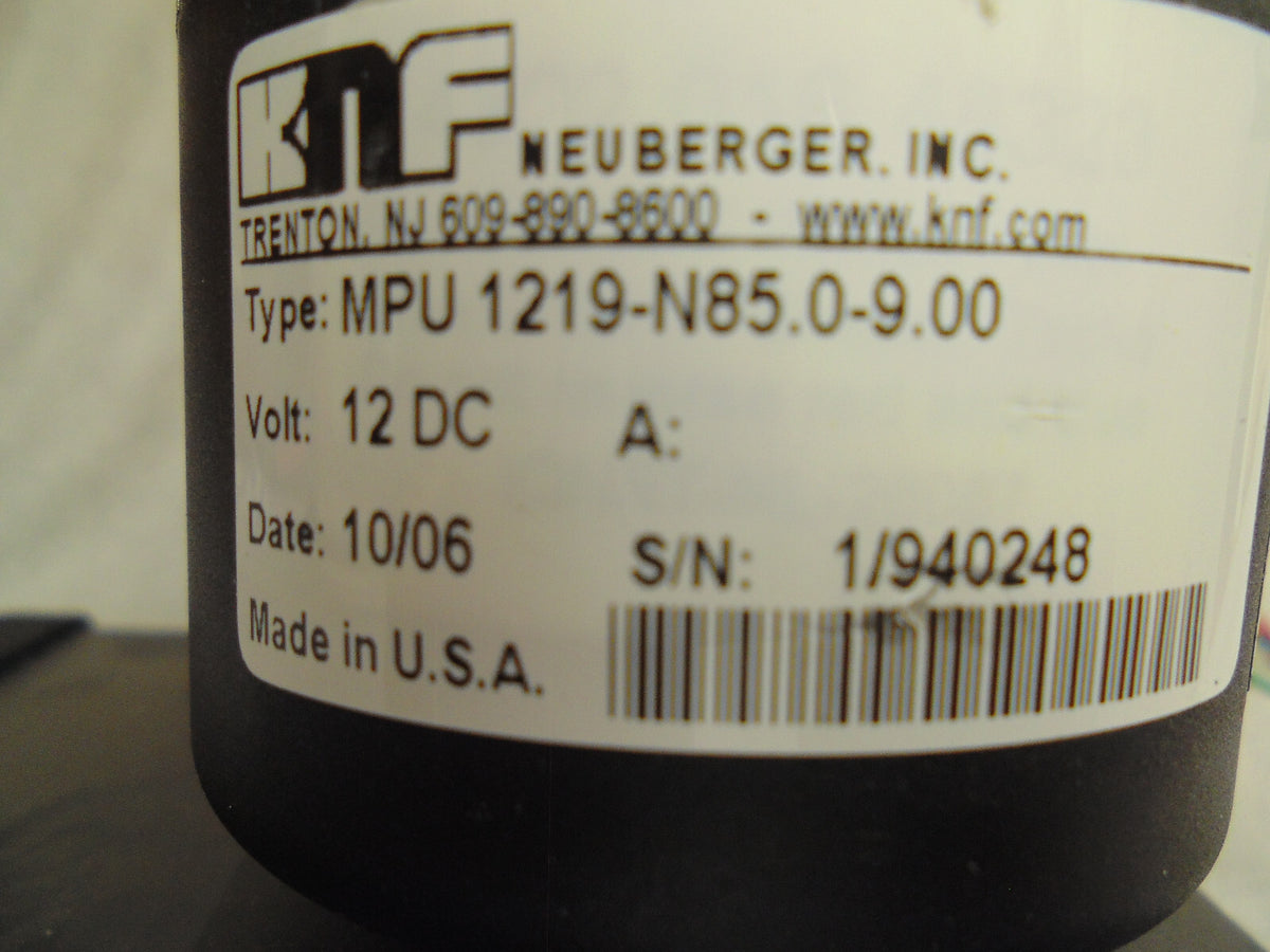 KNF FLUID PUMP 12V DC TYPE MPU 1219-N85.0-9.00