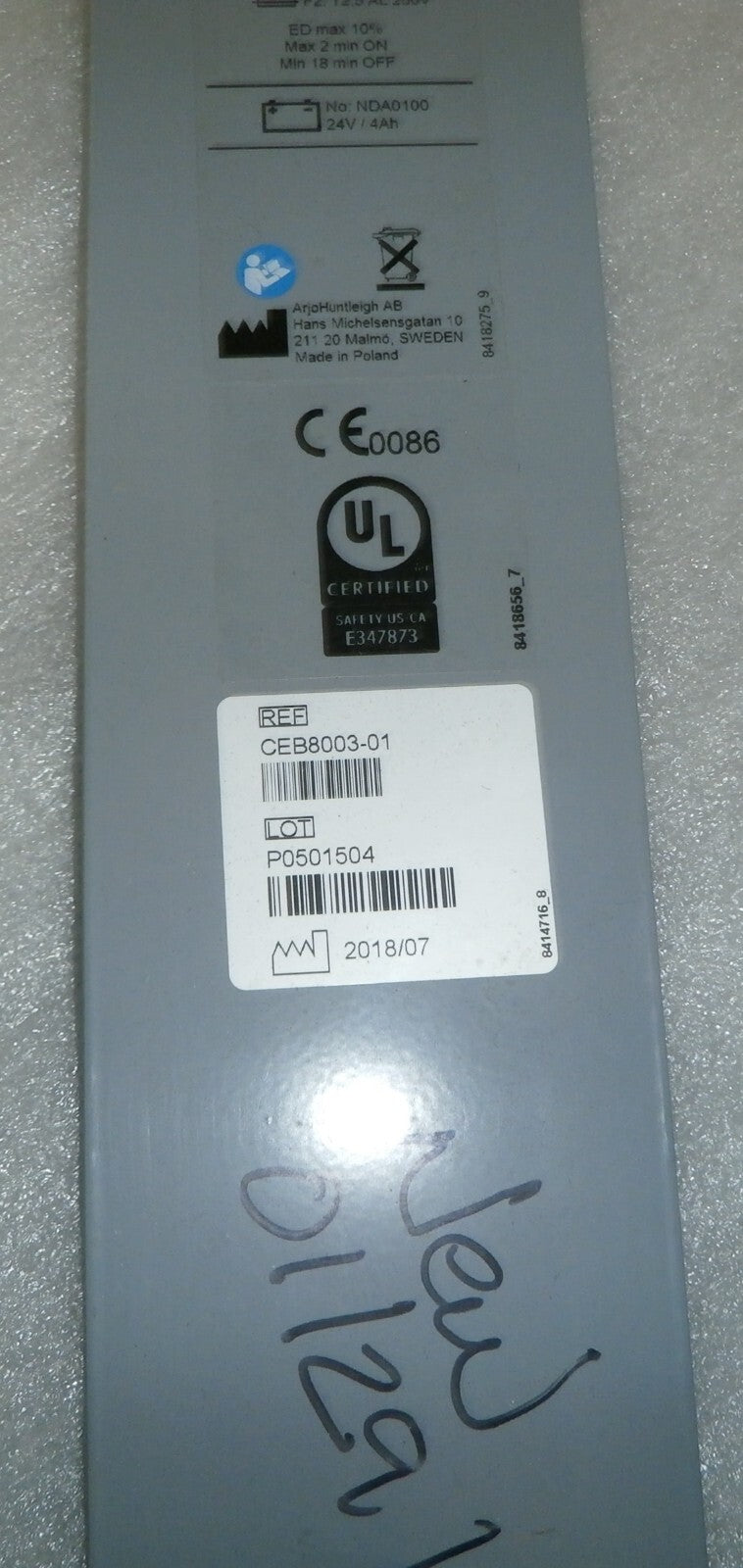 ArjoHuntleigh Miranti Control Board and Battery Holder REF CEB8003-01 New as Pic