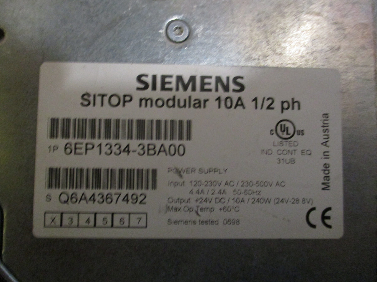 SIEMENS SITOP MODULAR 6EP1 334-3BA00 10A 0.5PH USED GOOD CONDITION 150=20